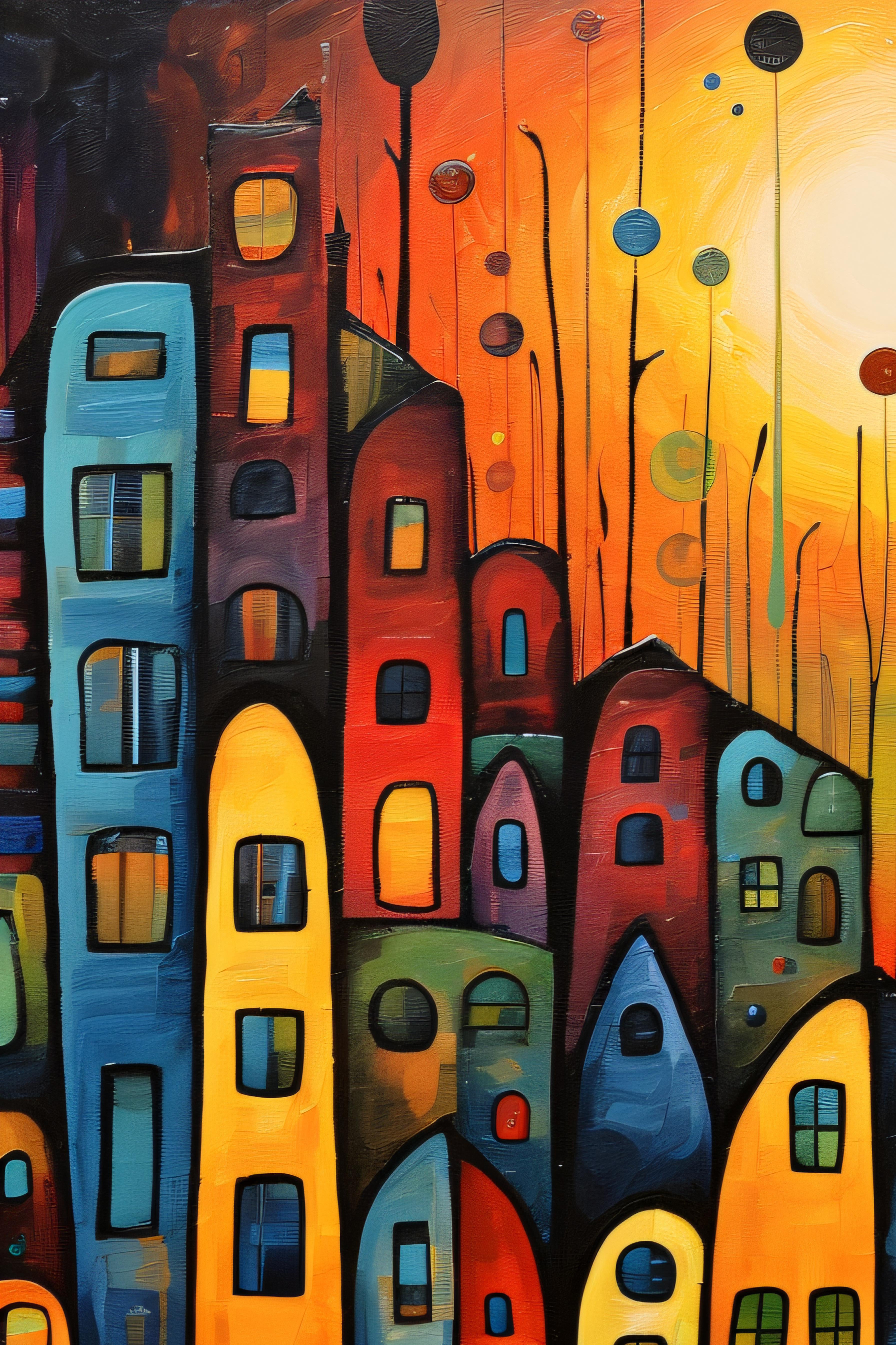 "Rainbow Rain" by Felix van Horst captures a vibrant cityscape bathed in the glow of a sunlit rain. 