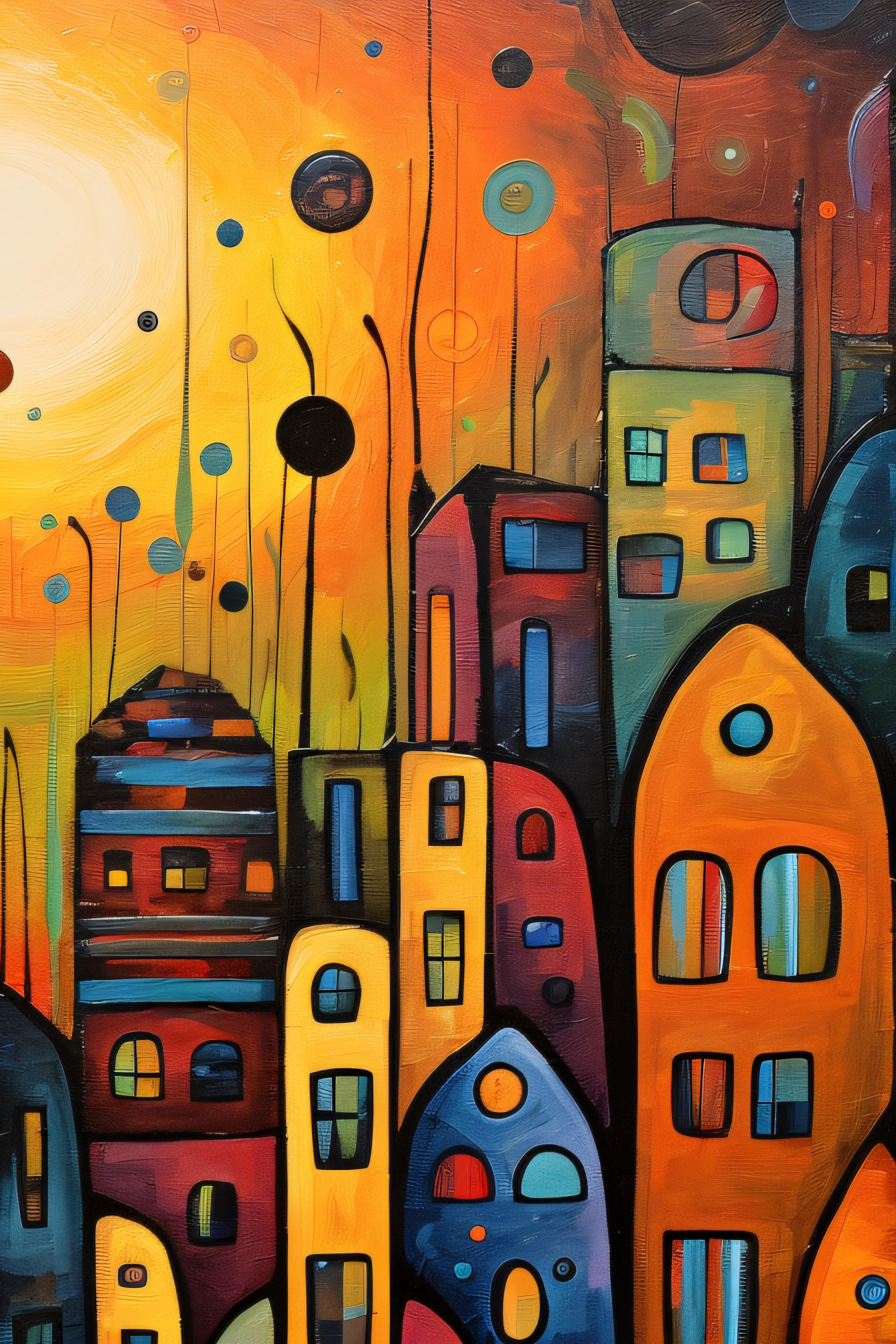 "Rainbow Rain" by Felix van Horst captures a vibrant cityscape bathed in the glow of a sunlit rain. 