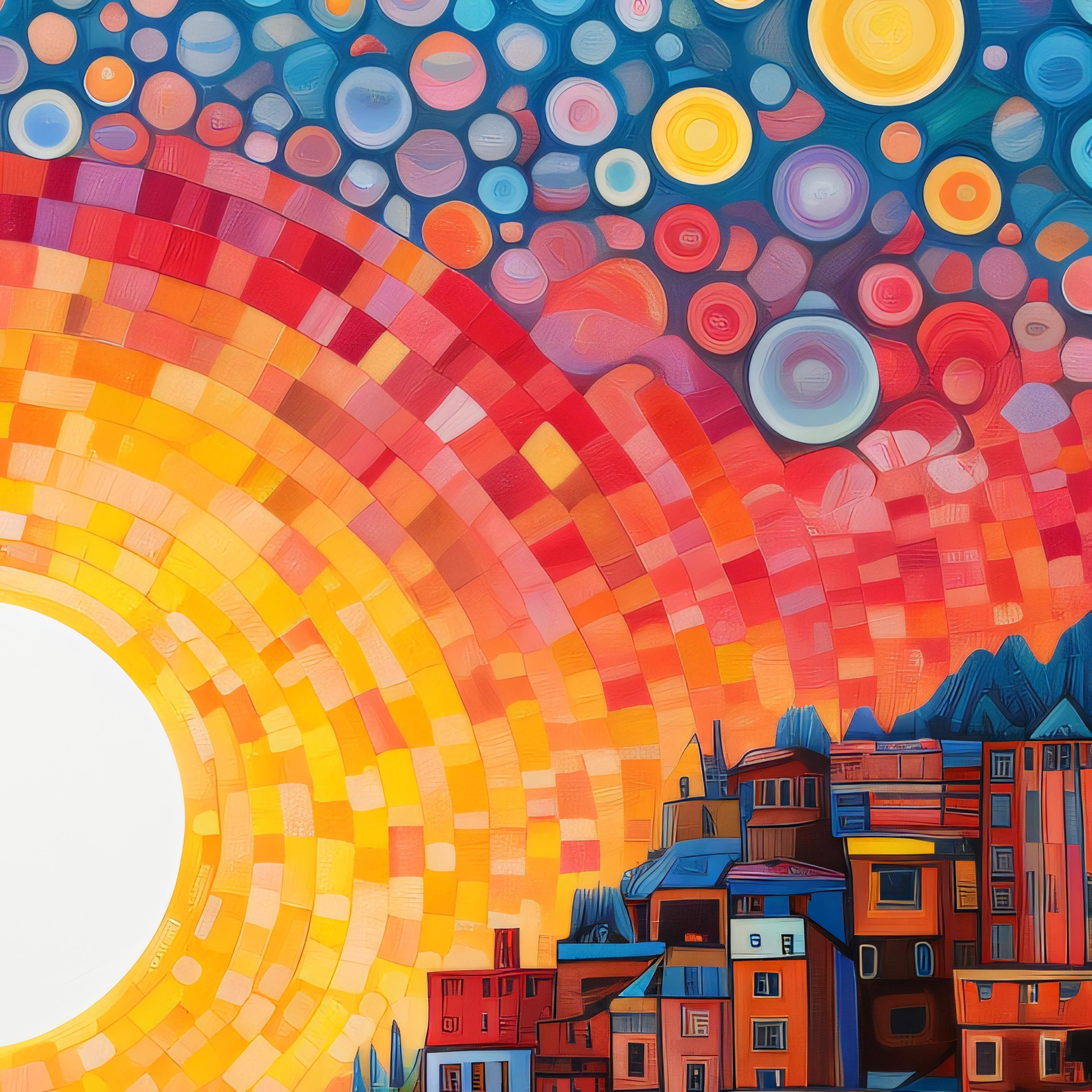 "Sundown Symphony" by Felix van Horst is an enchanting digital giclée on canvas