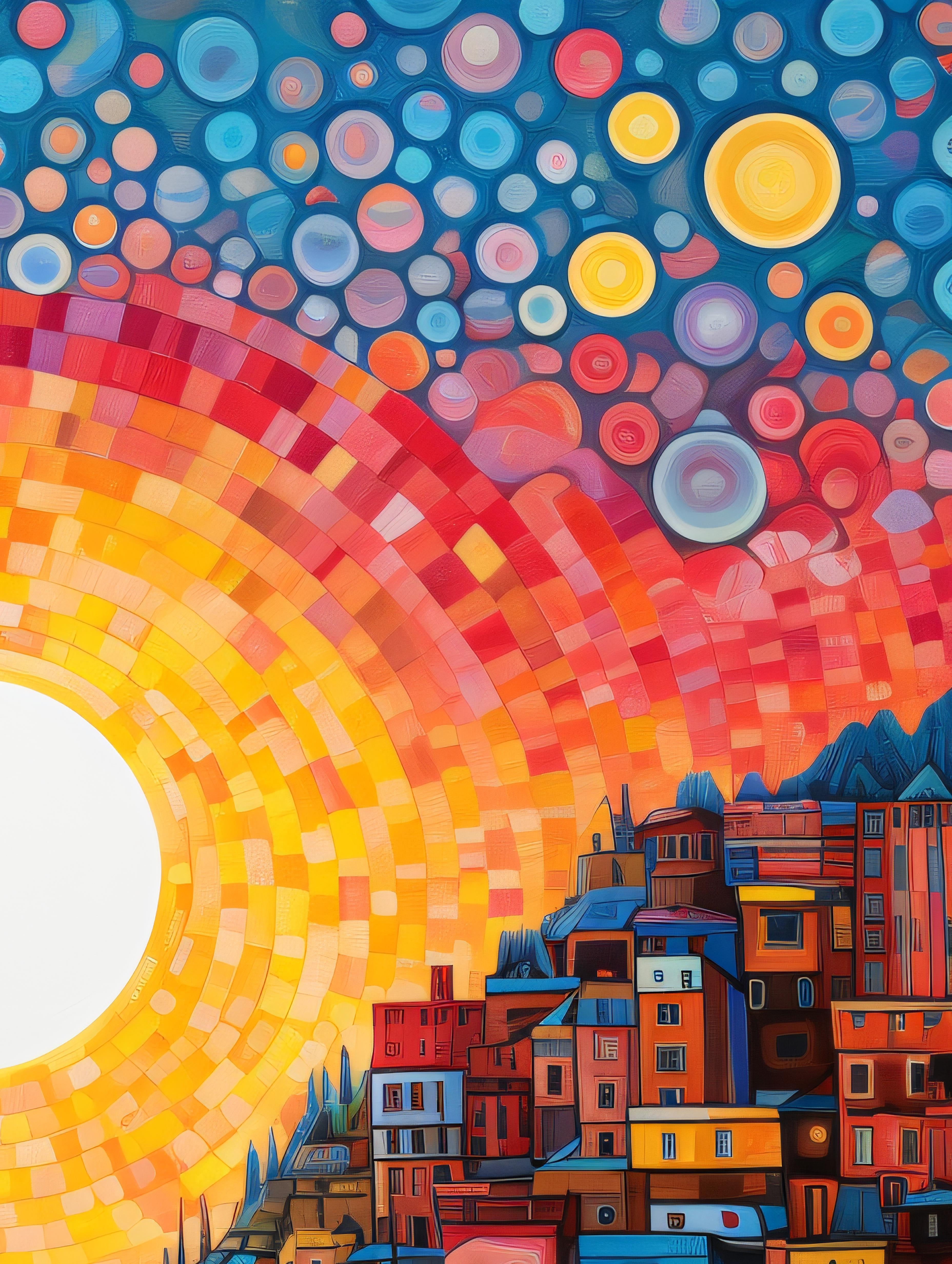 "Sundown Symphony" by Felix van Horst is an enchanting digital giclée on canvas