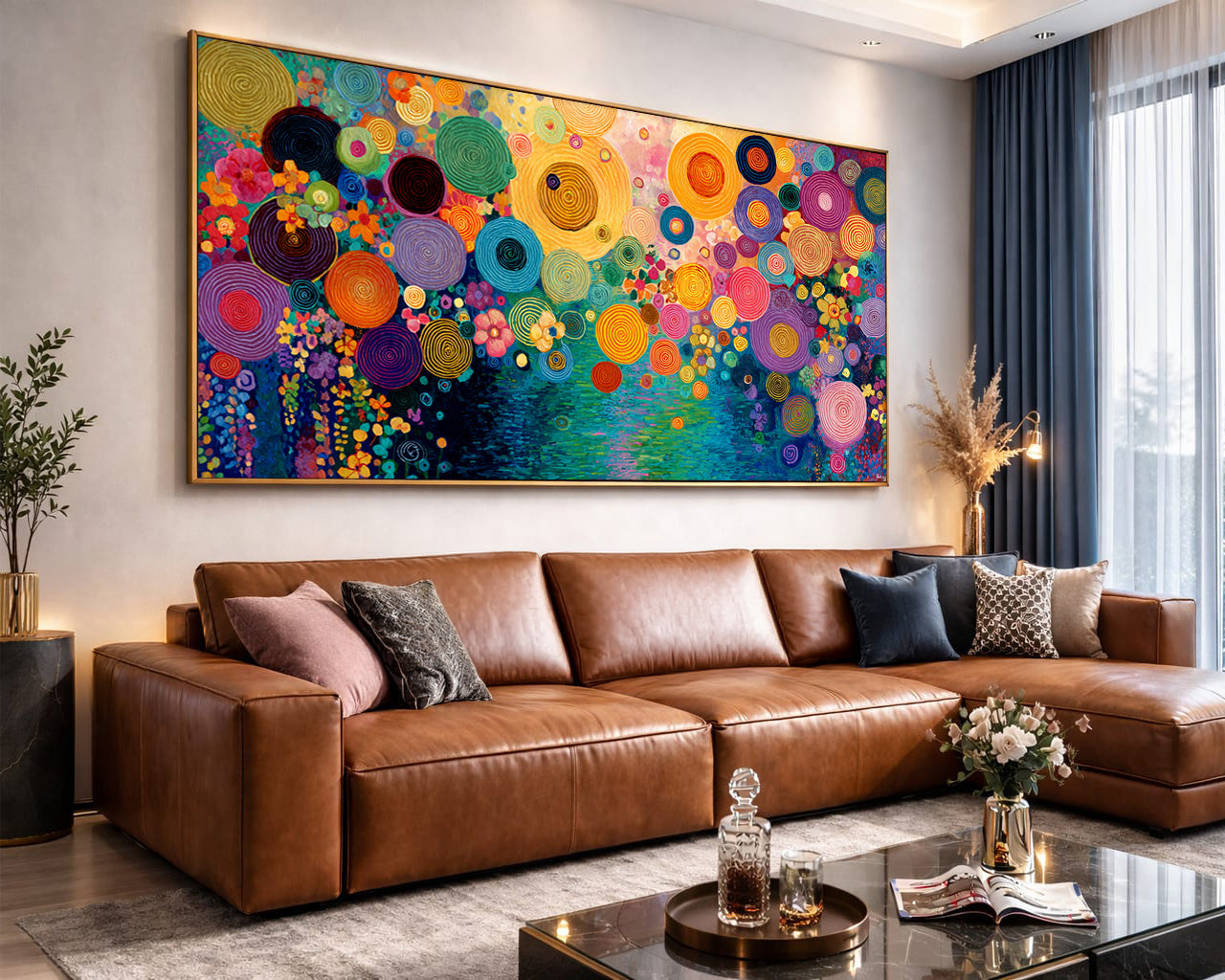 Blooming Circles (Unique), 200x100 cm