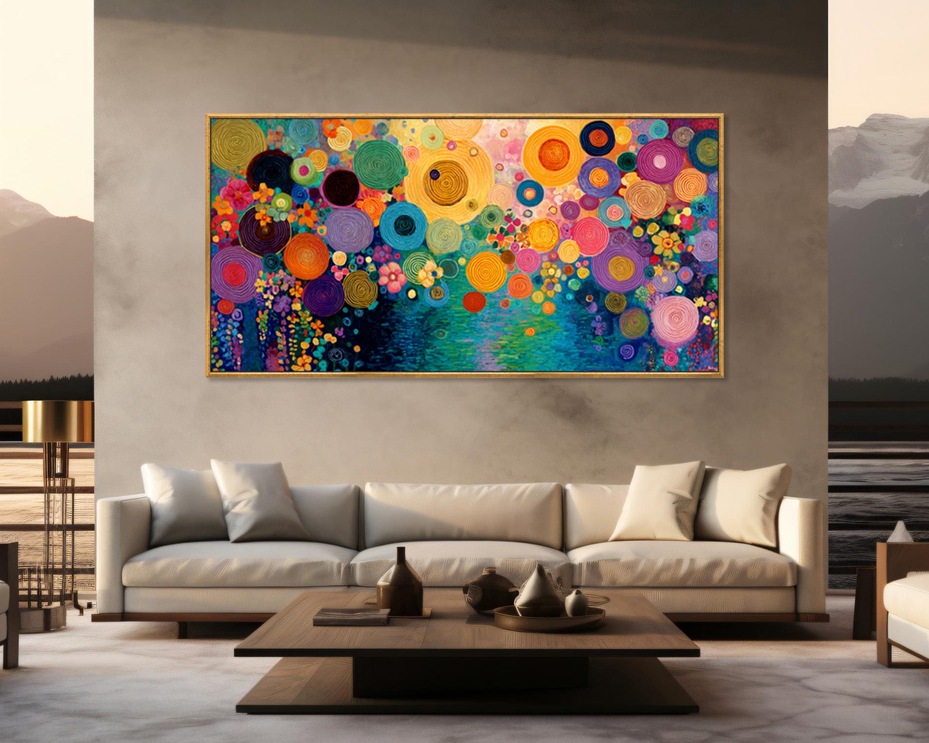 Blooming Circles (Unique), 200x100 cm