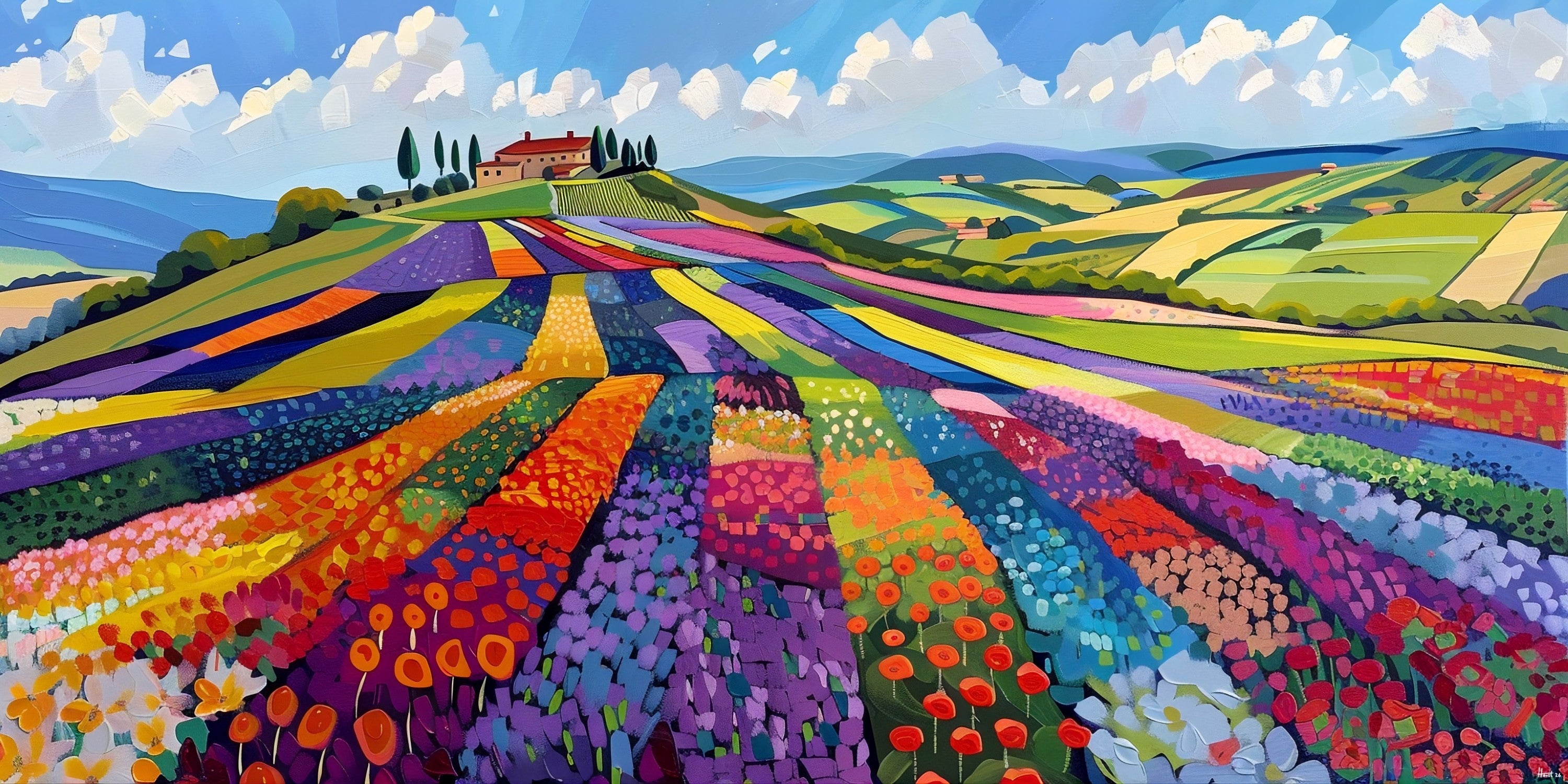 Blooming Fields (Print), 100x50 cm, ready-to-hang