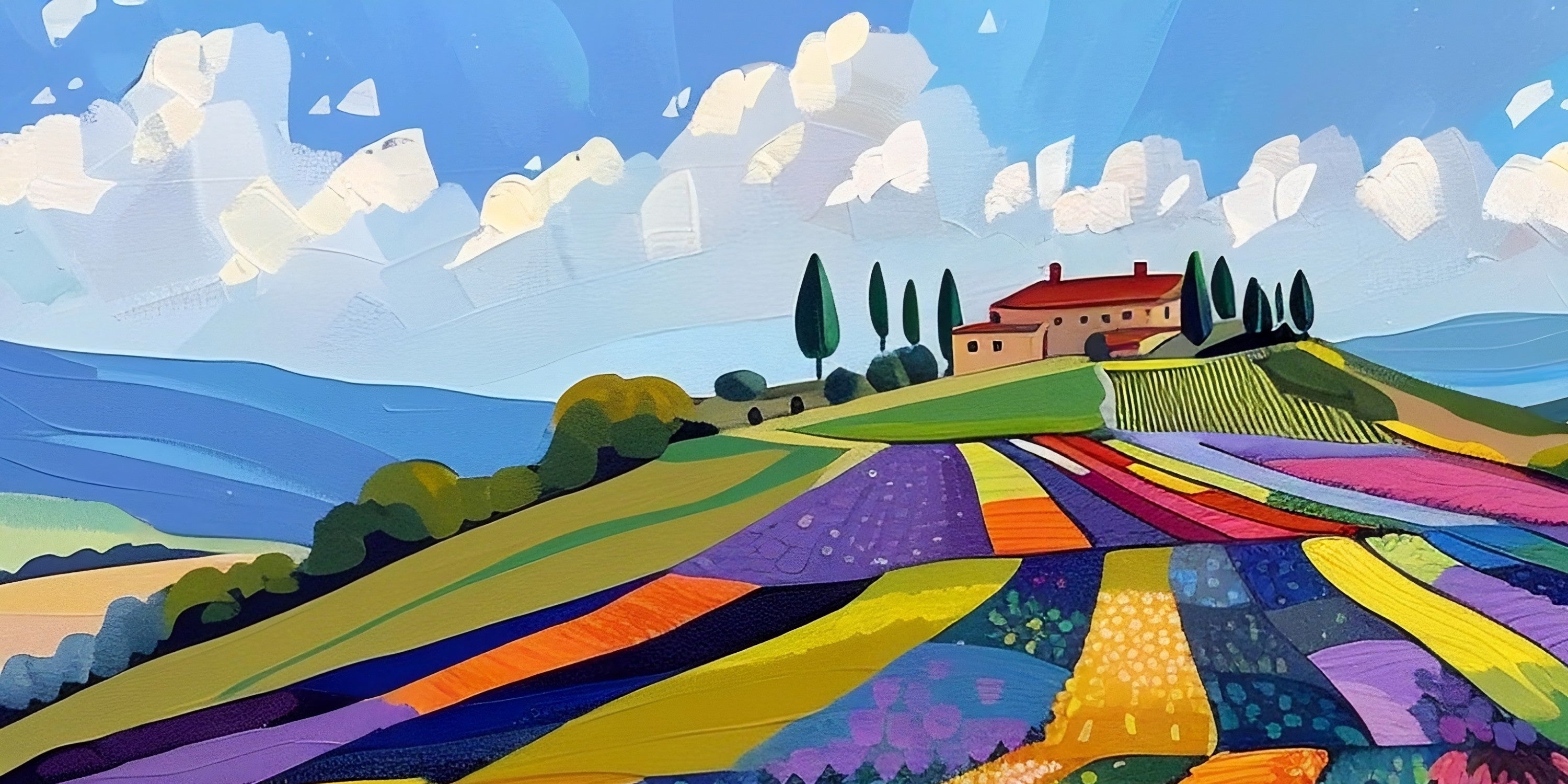 Blooming Fields (Print), 100x50 cm, ready-to-hang