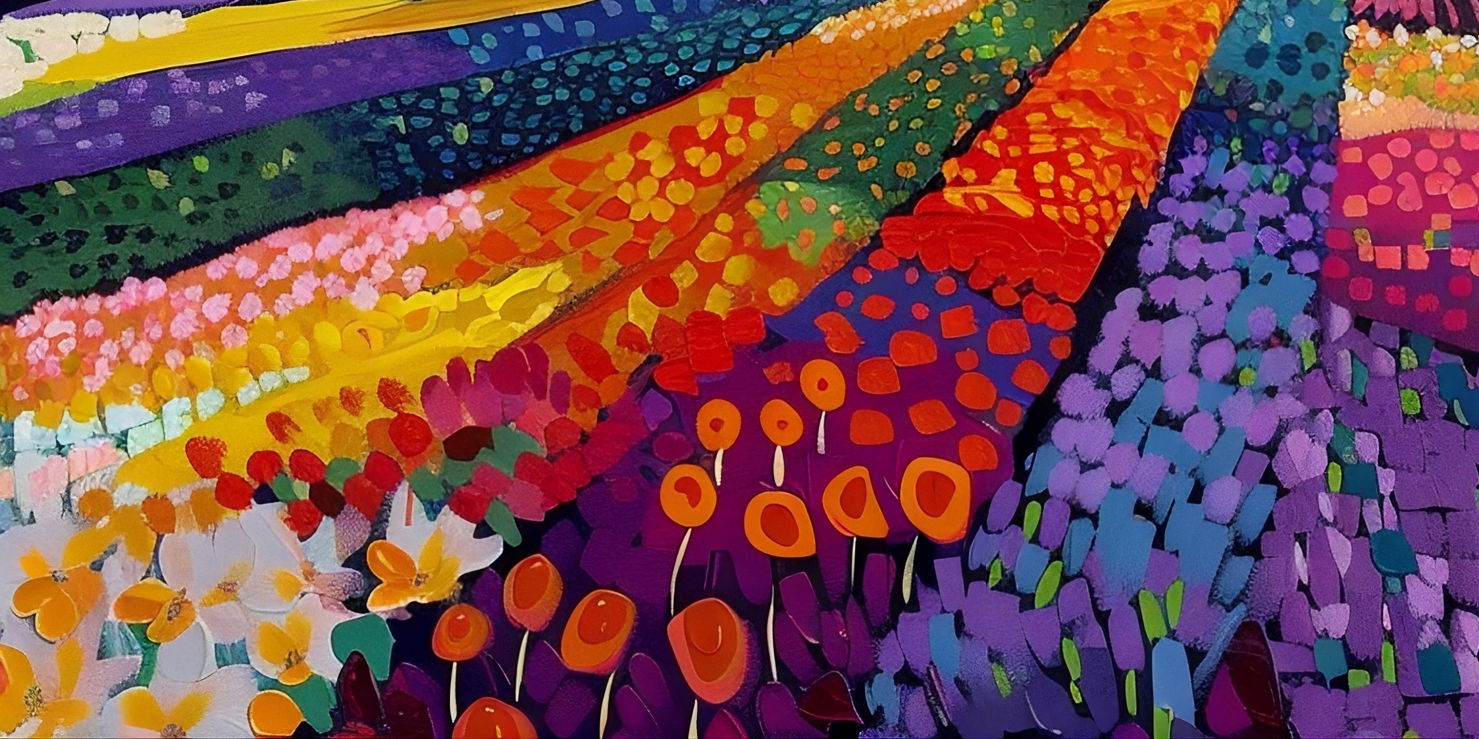 Blooming Fields (Print), 100x50 cm, ready-to-hang