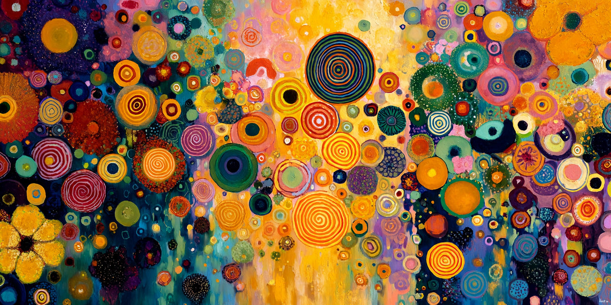 Cosmic Circles (Unique), 200x100 cm