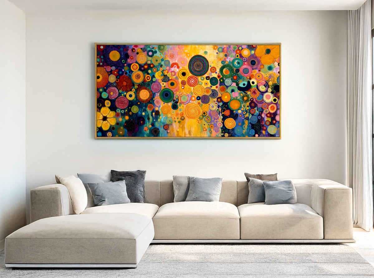 Cosmic Circles (Unique), 200x100 cm