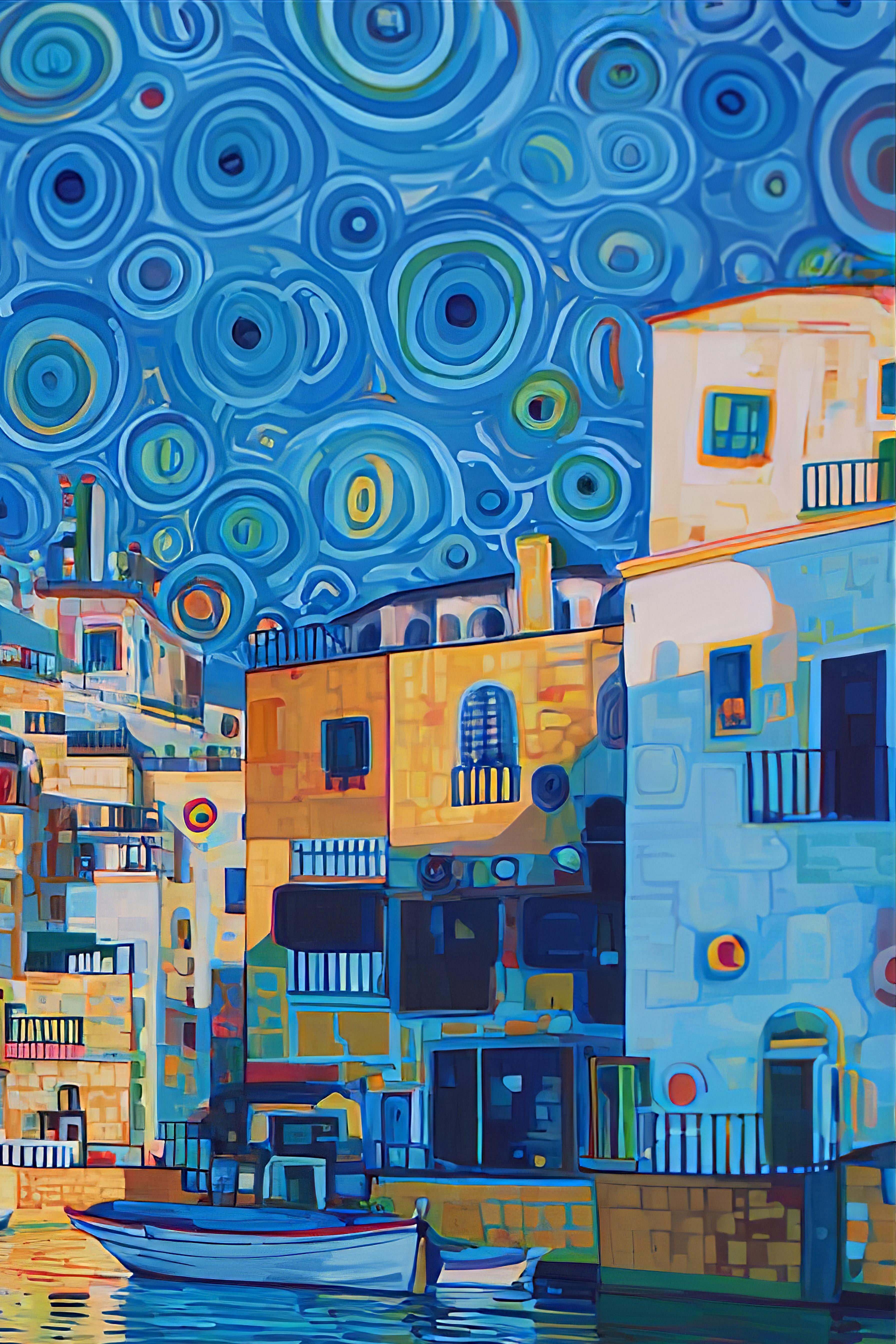 Azure Reflection (Unique), 150x100 cm