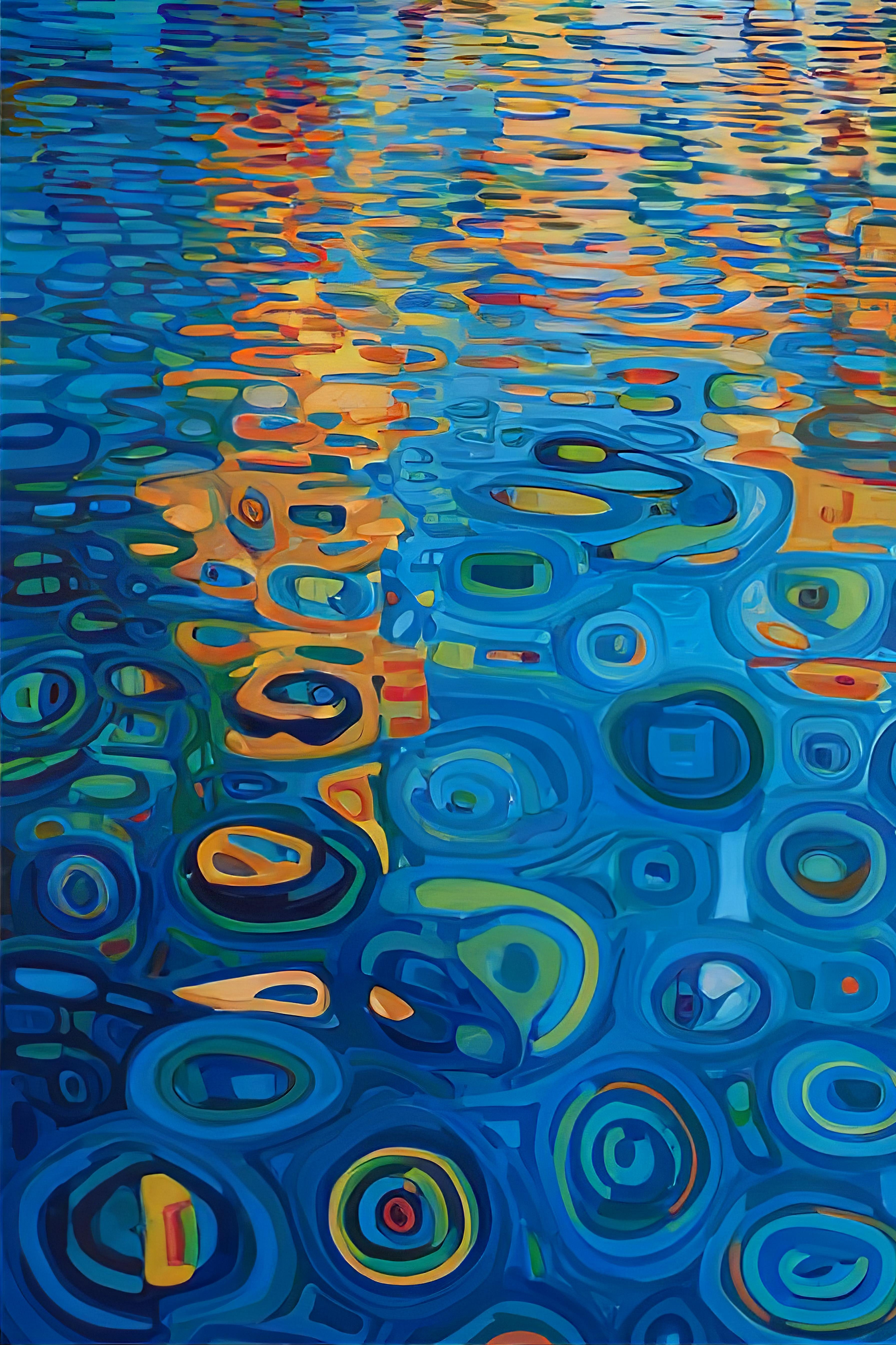 Azure Reflection (Unique), 150x100 cm