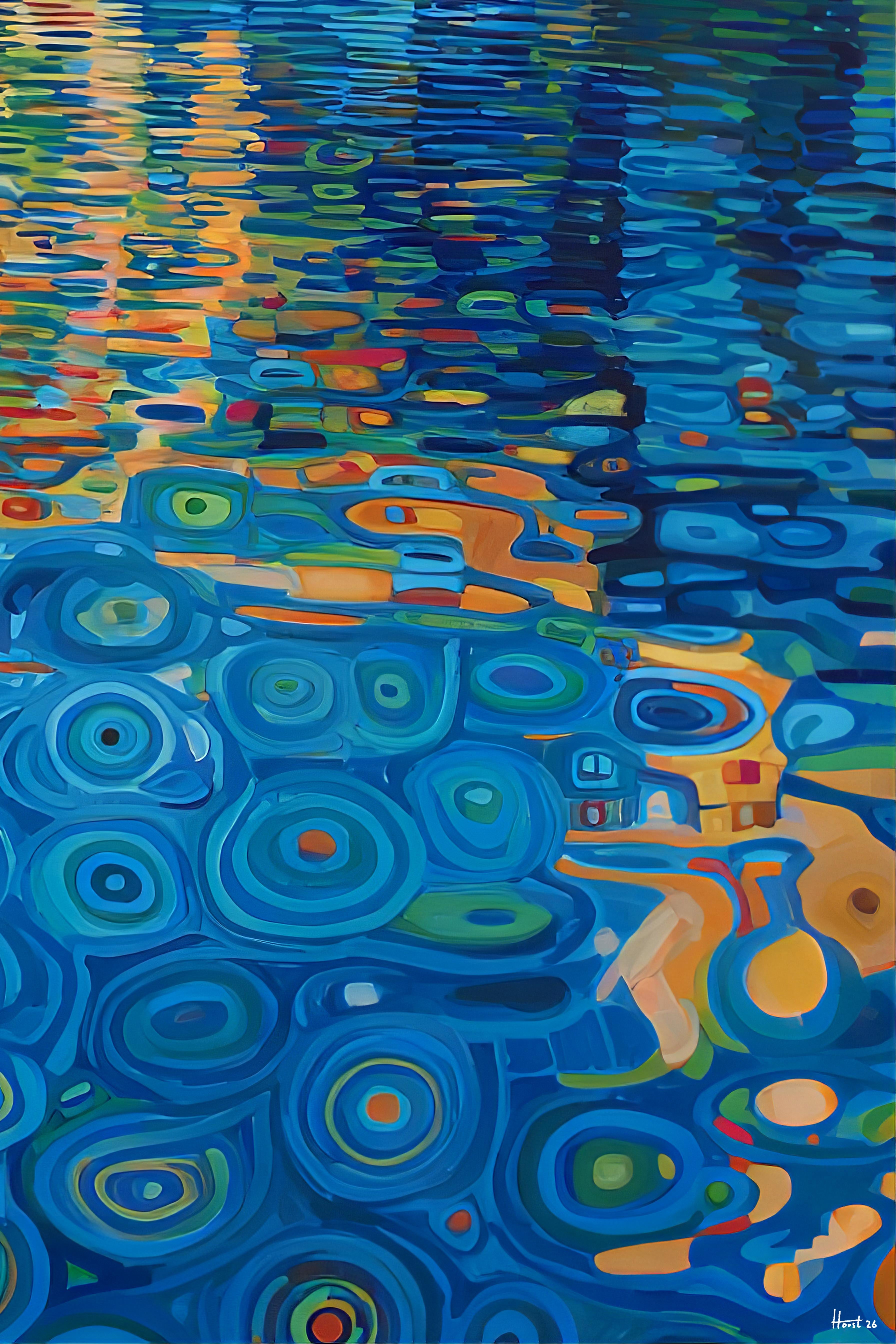 Azure Reflection (Unique), 150x100 cm