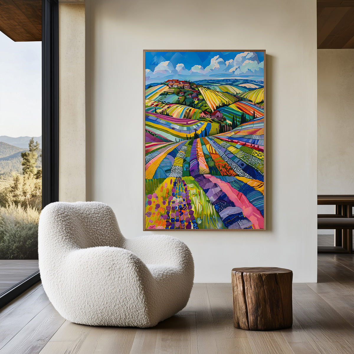Sunlit Fields (Unique), 150x100 cm