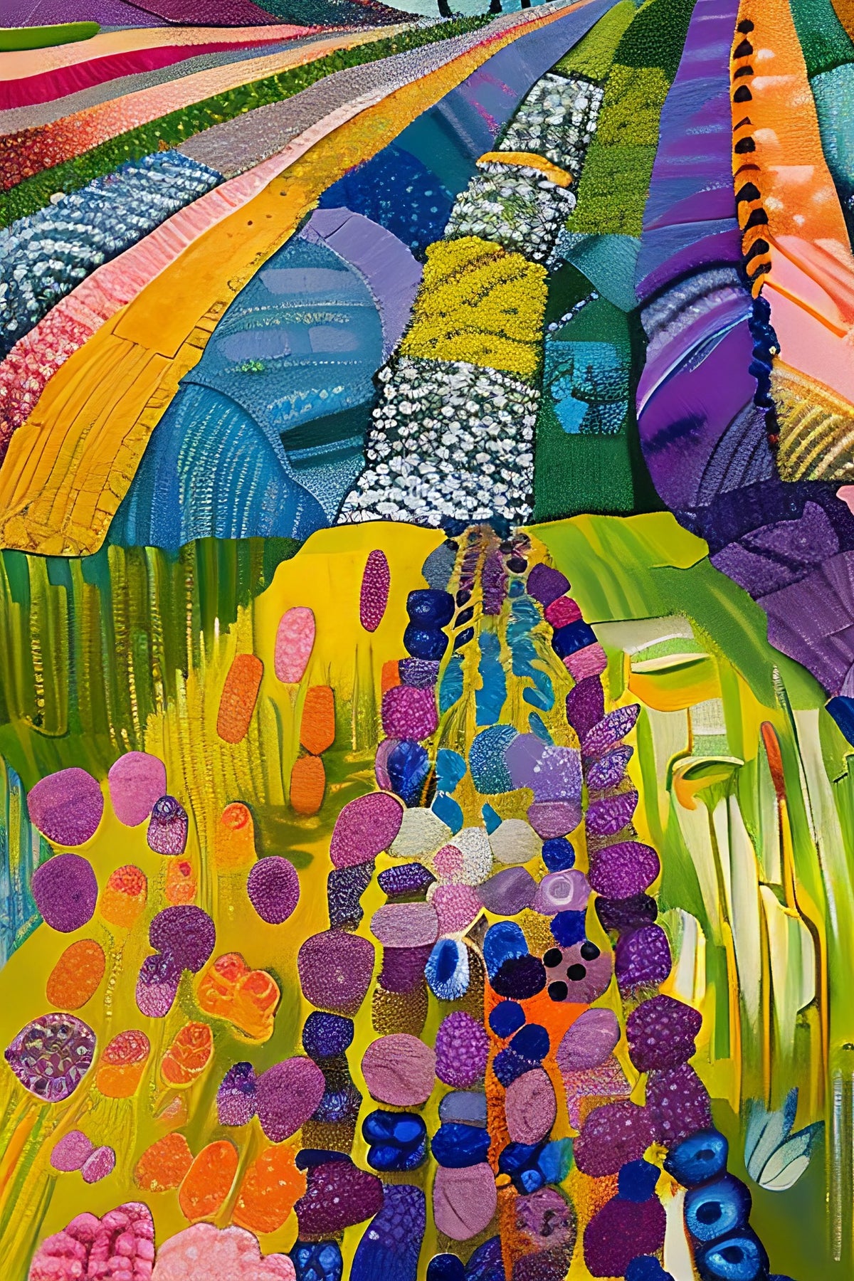 Sunlit Fields (Unique), 150x100 cm