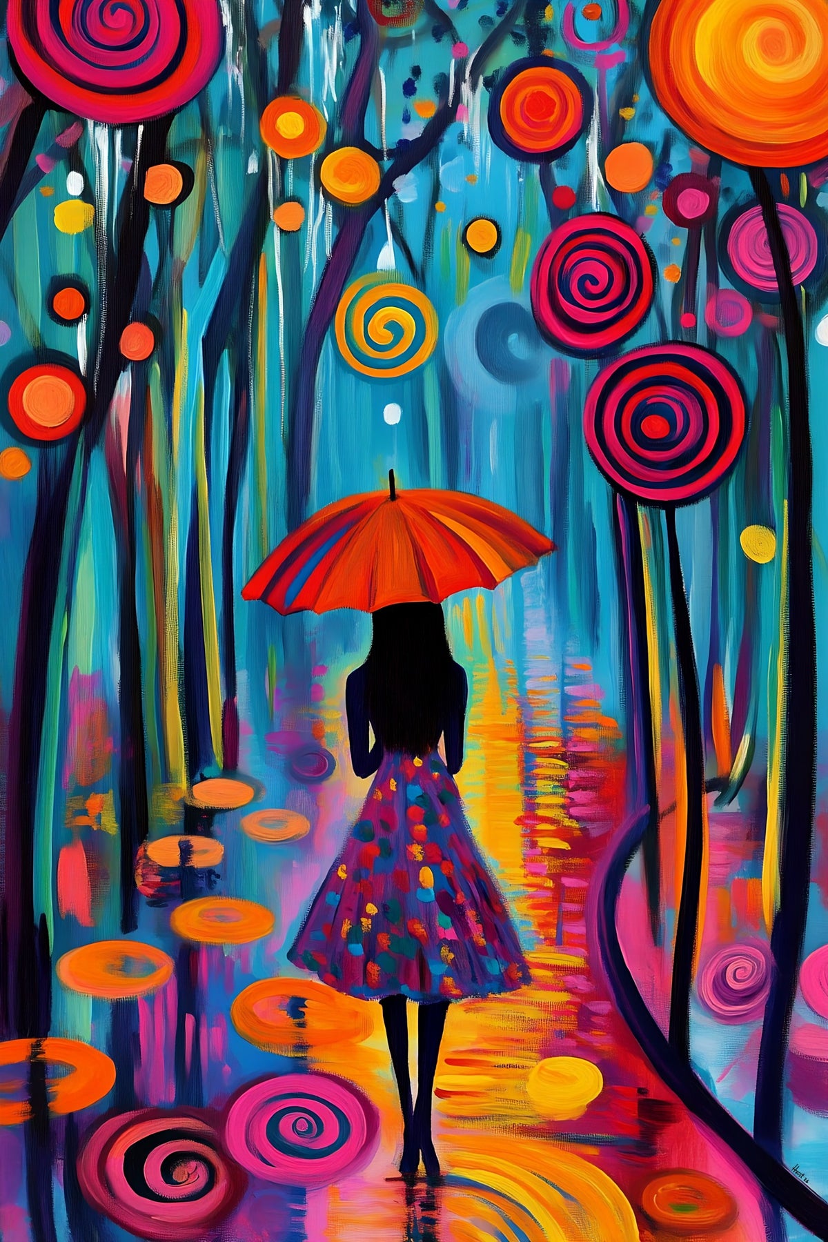 Whimsical Pathways (Unique), 100x150 cm
