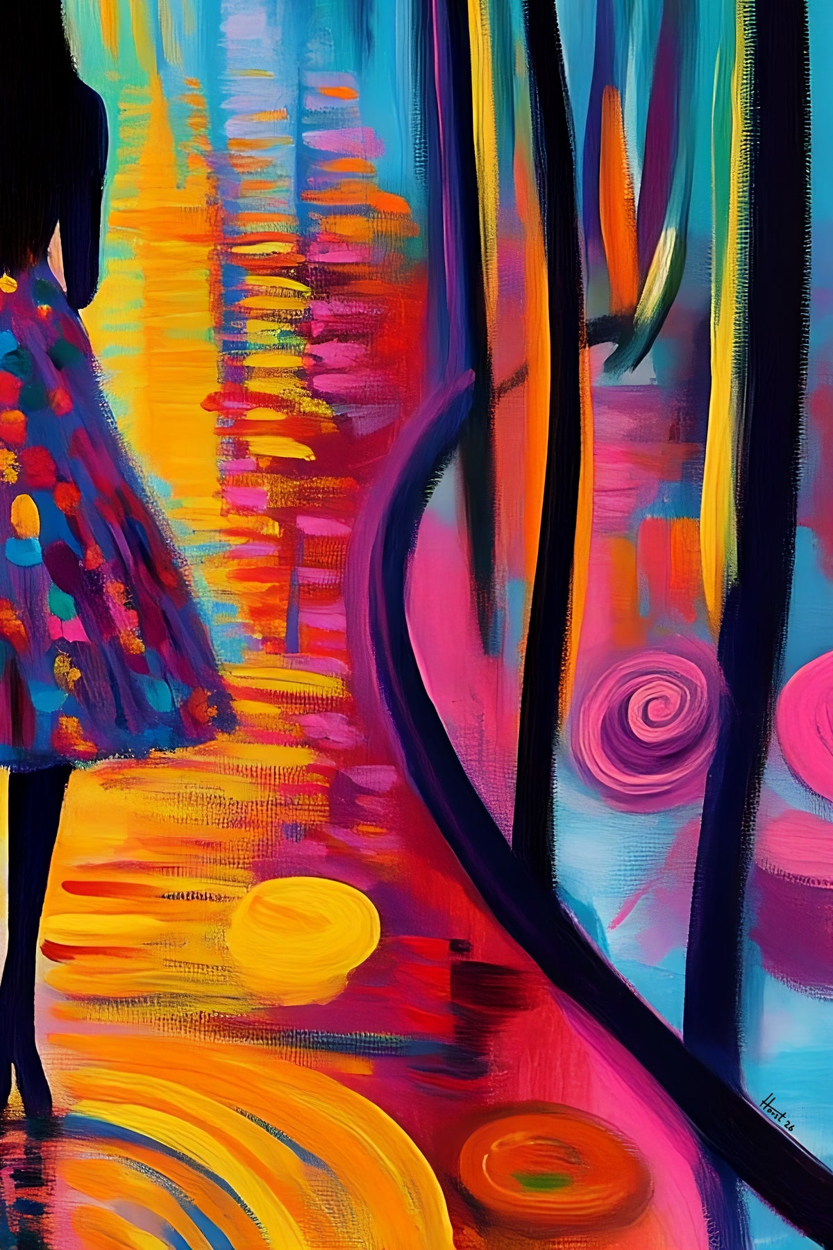 Whimsical Pathways (Unique), 100x150 cm