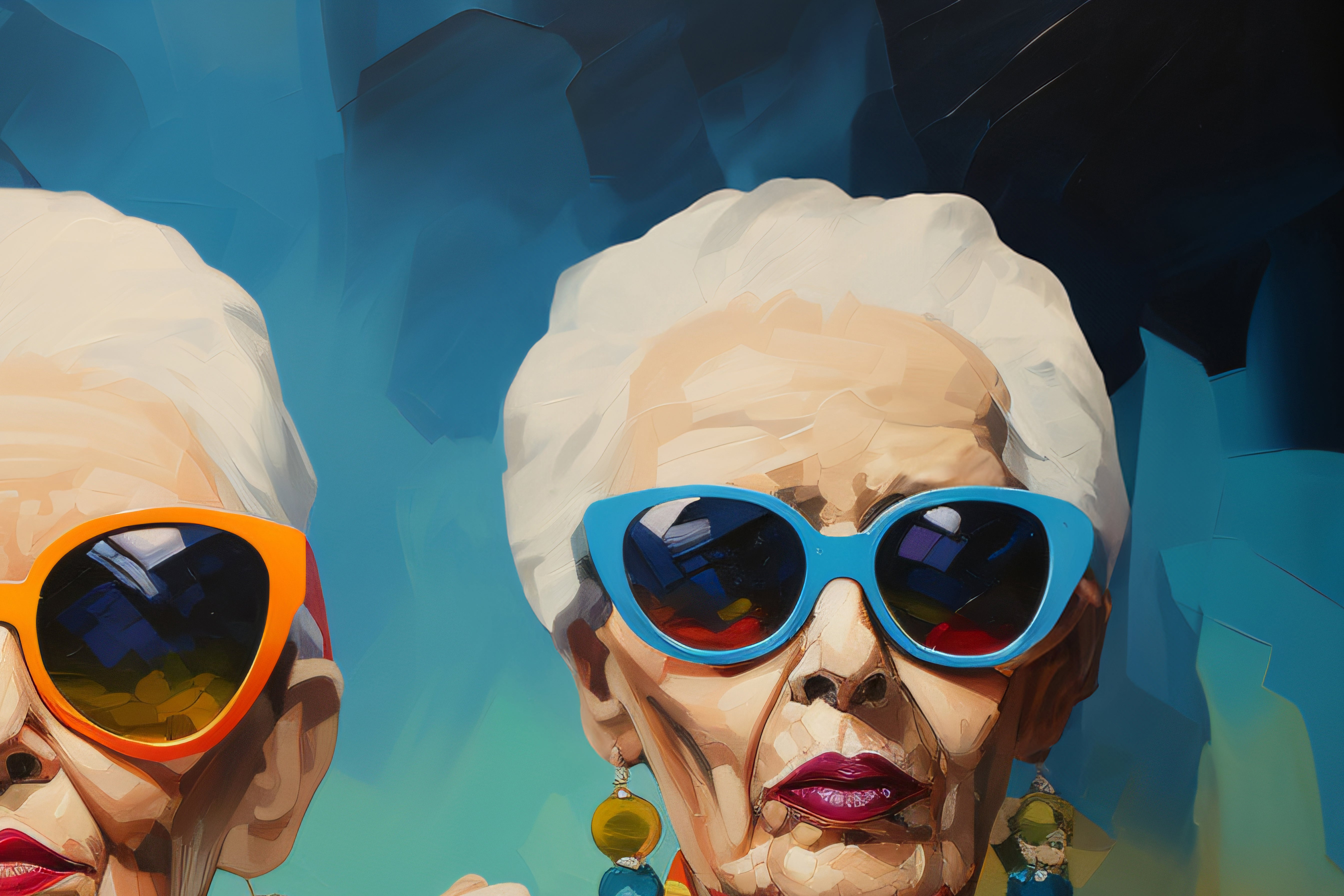 Grannies (Unlimited), 90x60 cm, ready-to-hang