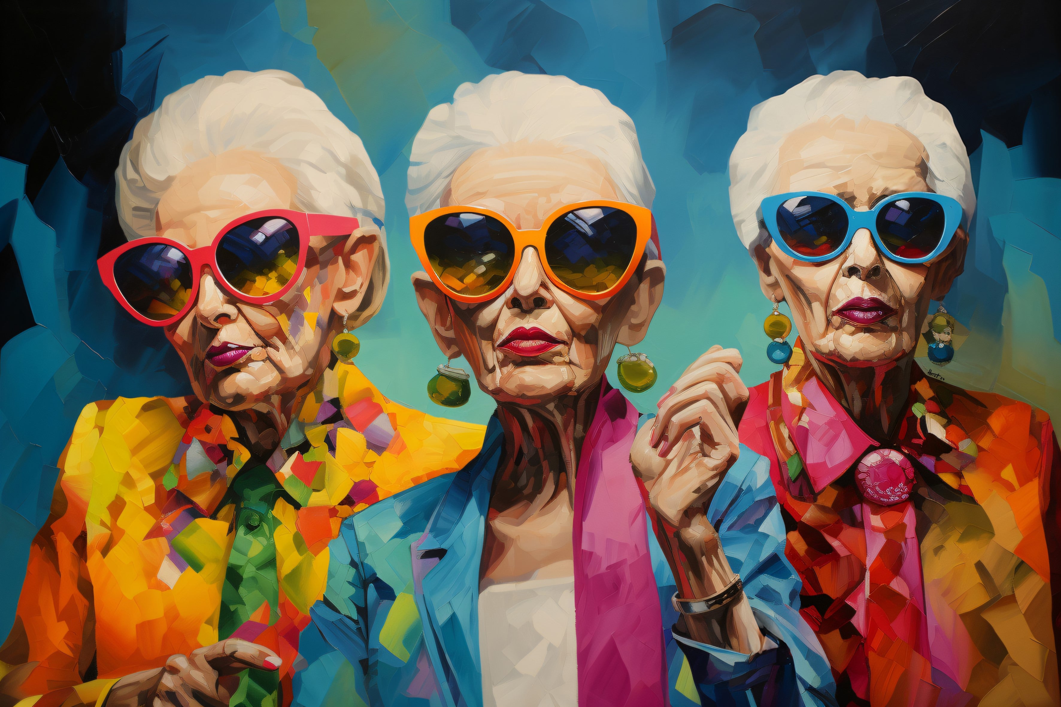 Grannies (Unlimited), 90x60 cm, ready-to-hang