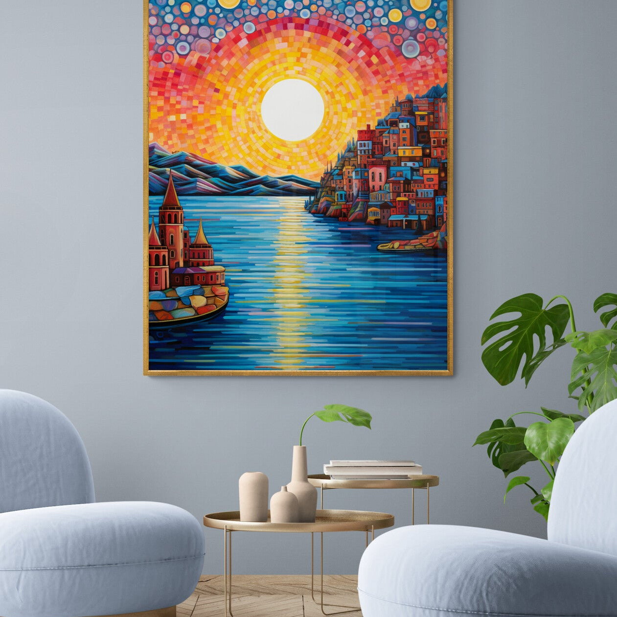 "Sundown Symphony" by Felix van Horst is an enchanting digital giclée on canvas