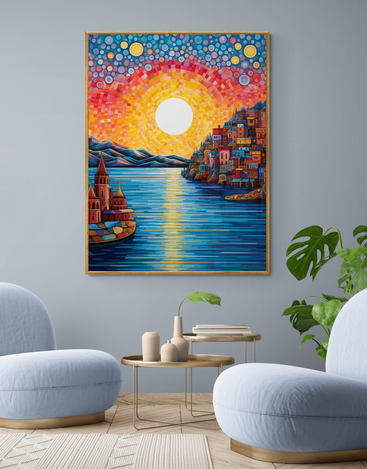 "Sundown Symphony" by Felix van Horst is an enchanting digital giclée on canvas