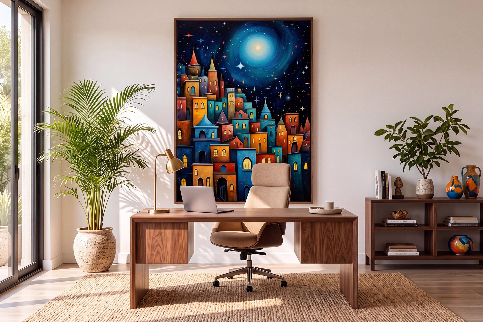 Œuvre colorée dans l’environnement de l’atelier de Felix van Horst